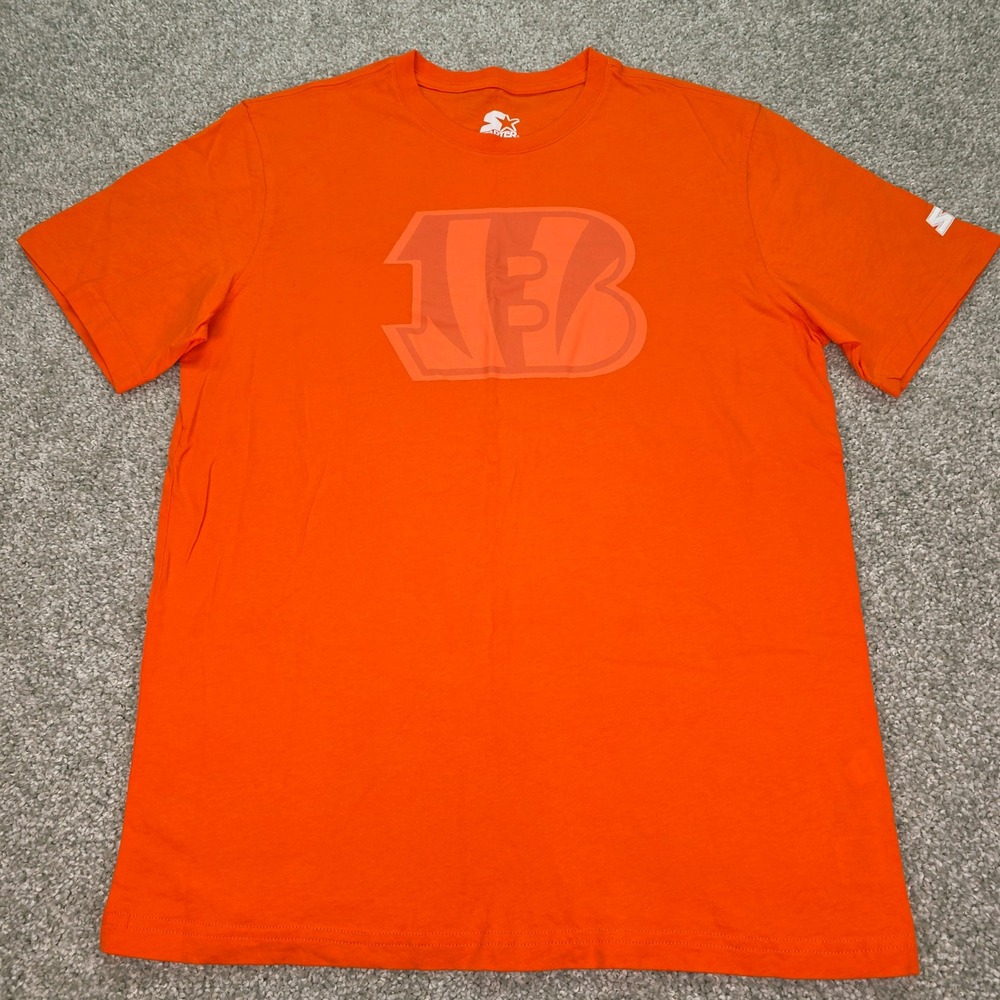 Starter Cincinnati Bengals NFL T-Shirt Mens Medium Orange Short Sleeve NWOT